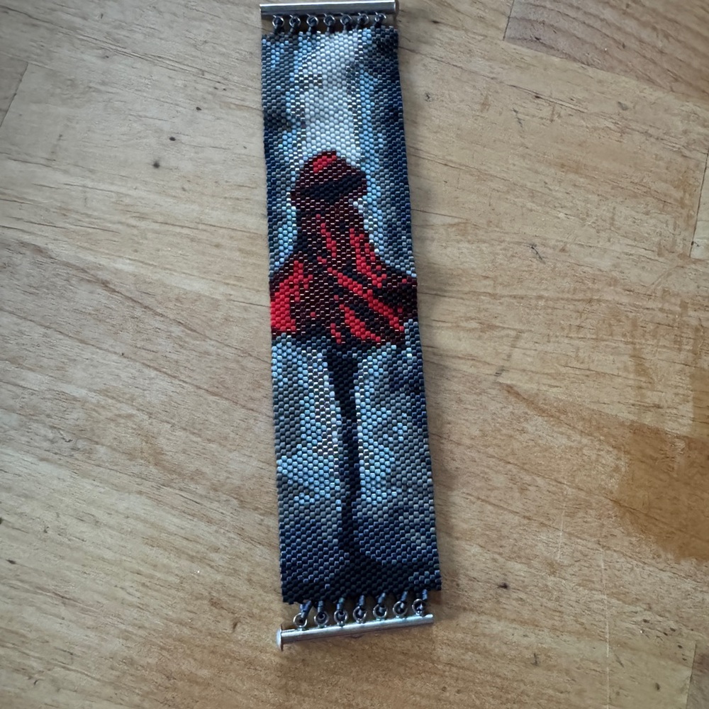 Handmade Bracelet - woman in a red coat